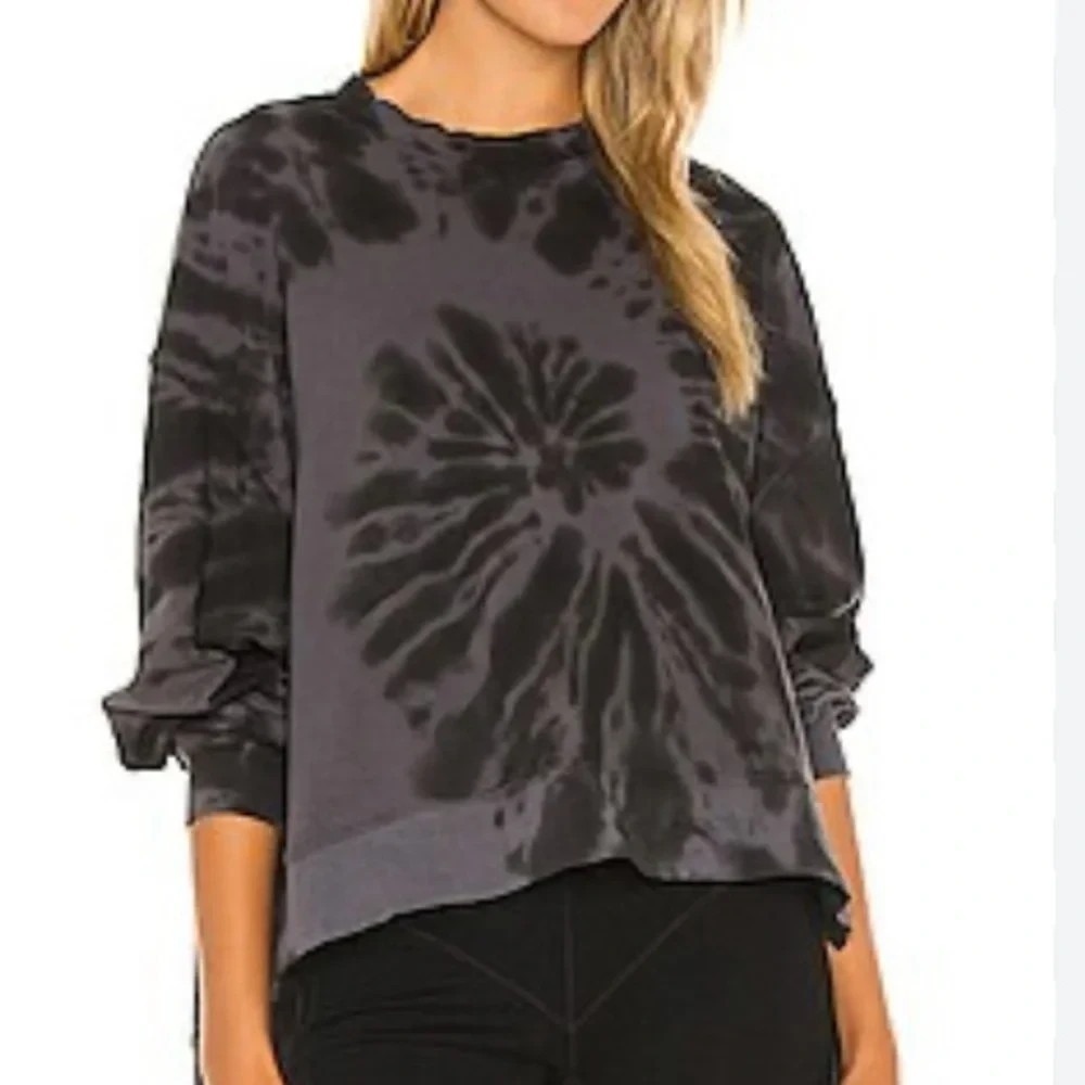 Electric & Rose Sweatshirt Tie Dye Split Hem Whimsygoth Boho Grunge Oversize L
